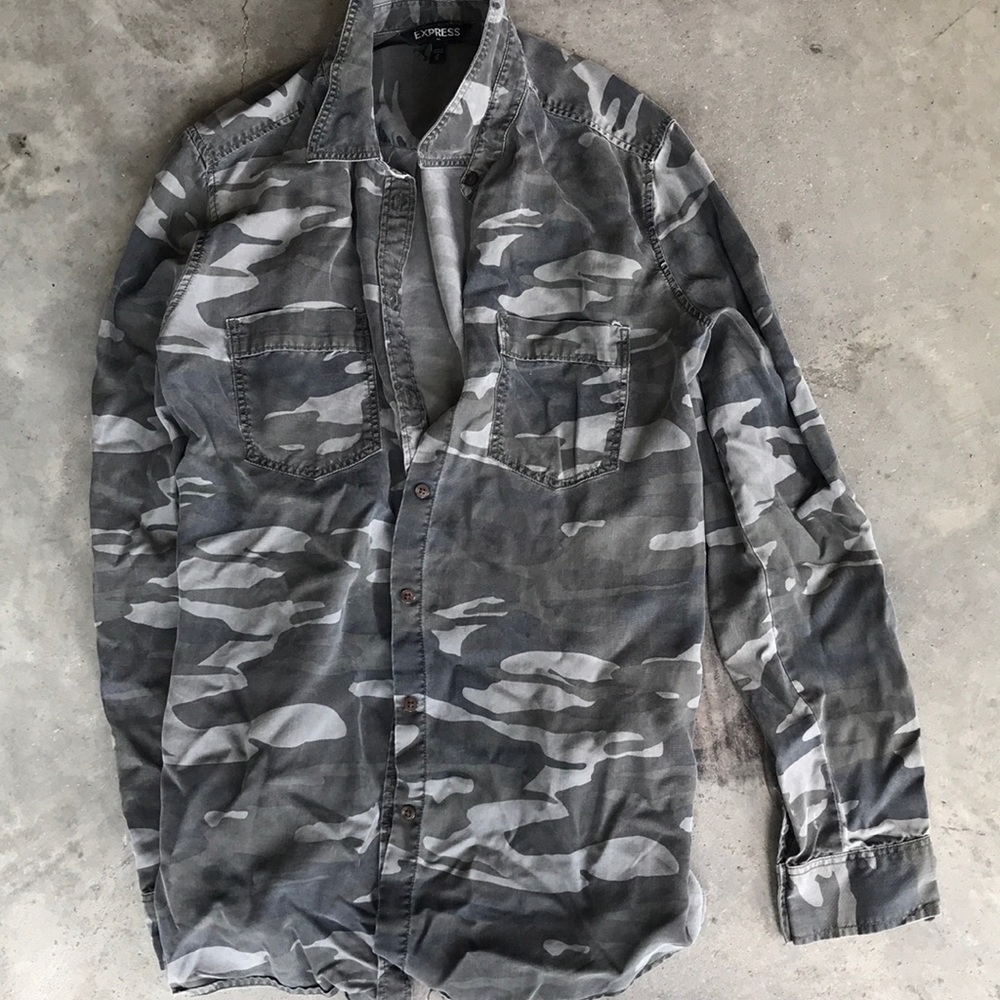 express camo cardigan